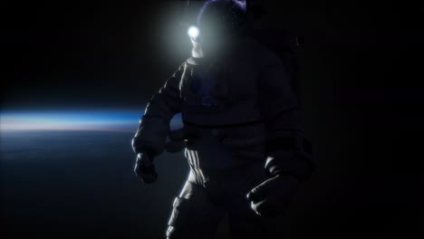 Astronaut-Im-Weltraum-Vor-Dem-Hintergrund-Des-Planeten-Erde.-Bild-Der-Erde,-Bereitgestellt-Von-Der-NASA
